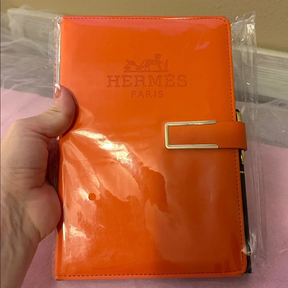 Hermès Orange Leather Notebook Cover